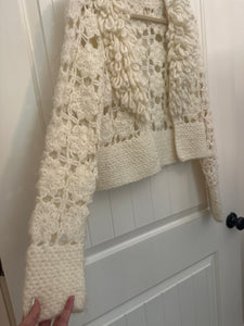 117. Cream Crochet Cardigan Size S (VGUC)