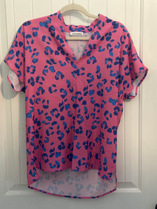 27. Pink Leopard Top Size L (VGUC)