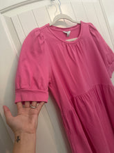 Load image into Gallery viewer, 135. Pink Knit Puff Sleeve Dress Size S (GUC)