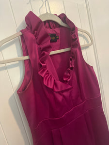 42. Just Taylor Magenta Ruffle Neck Dress Size 6 (GUC)