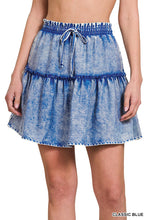 Load image into Gallery viewer, Tencel Washed Tiered Mini Skirt