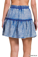 Load image into Gallery viewer, Tencel Washed Tiered Mini Skirt