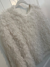 Load image into Gallery viewer, 64. White Faux Feathers Sweater Size M (GUC)