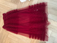Load image into Gallery viewer, 126. ZARA Crimson Sheer Skirt Size M (VGUC)
