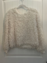 Load image into Gallery viewer, 64. White Faux Feathers Sweater Size M (GUC)