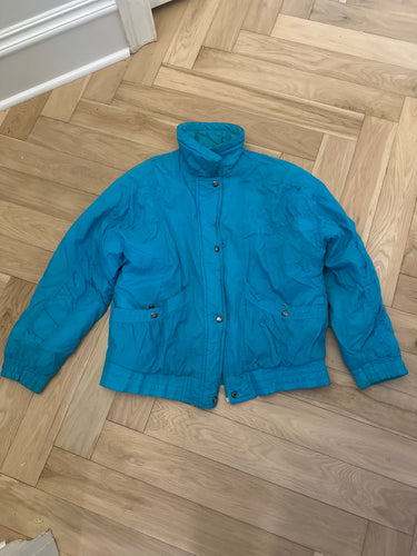 161. Vintage Teal Ski Coat Size M (VGUC)