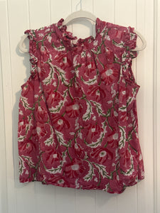 30. Red Floral Top Size S (GUC)