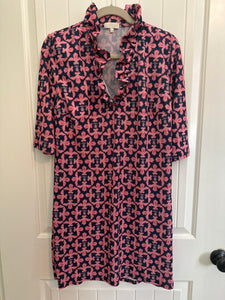 148. Simply Southern Ruffle Neck Dress Size L (VGUC)