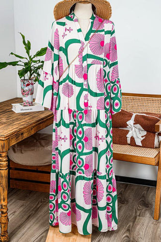 Pink Boho Abstract Maxi