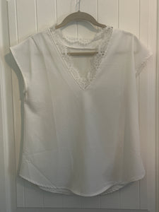 19. White Lace Blouse Size L (VGUC)