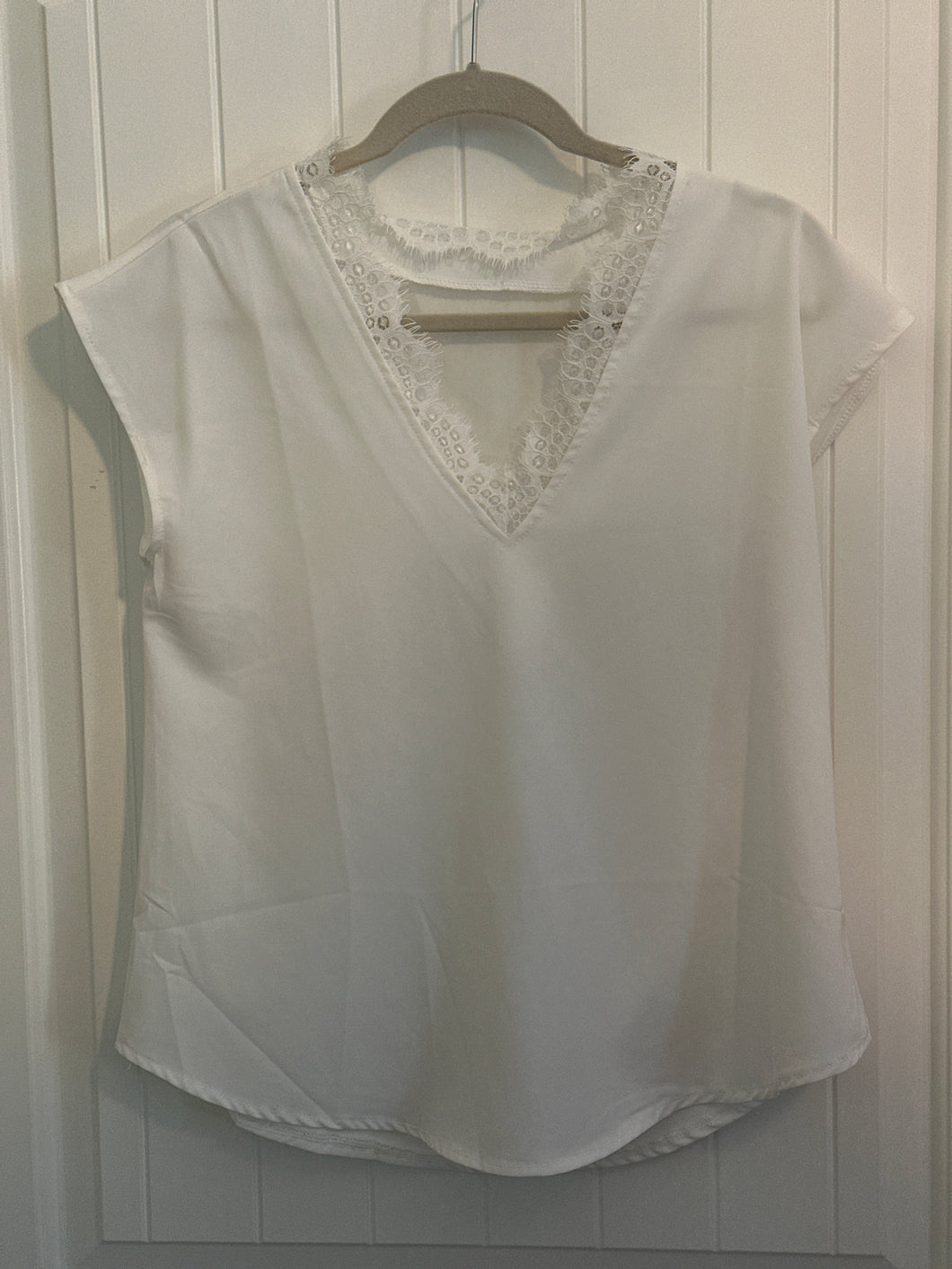 19. White Lace Blouse Size L (VGUC)
