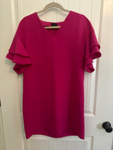 Load image into Gallery viewer, 146. Hot Pink Ruffle Sleeve Dress Size S (VGUC)