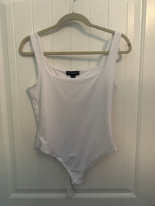 26. White Bodysuit Tank Size L (VGUC)