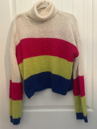 67. Colorblock Turtleneck Sweater Size XL (GUC)