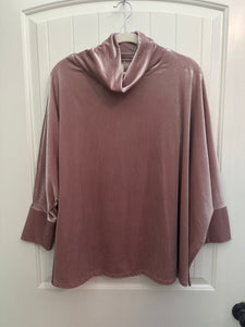 132. Mauve Velvet Tunic Top Size XL (VGUC)