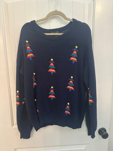 120. Navy Tacky Christmas Sweater Size XL (VGUC)