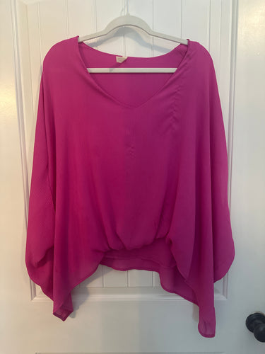 7. Hot Pink Blouse Size M (GUC)