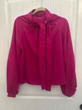 Load image into Gallery viewer, 115. Pink Neck Tie Blouse Size M (VGUC)