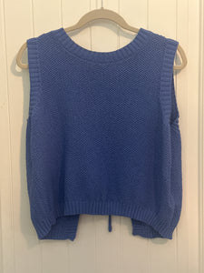 36. Open Back Blue Sweater Tank (GUC)