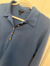 Load image into Gallery viewer, 109. Talbots Blue Knit Blouse Size LP (VGUC)