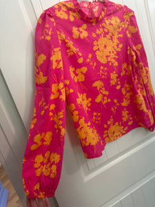 133. Pink/Orange Blouse Size M (VGUC)