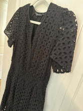 Load image into Gallery viewer, 90. Black Eyelet Dress Size M (VGUC)