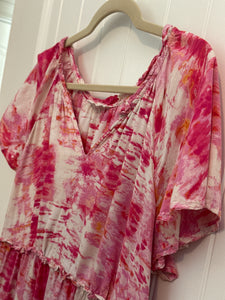 89. Tie Dye Ruffle Dress Size S (GUC)