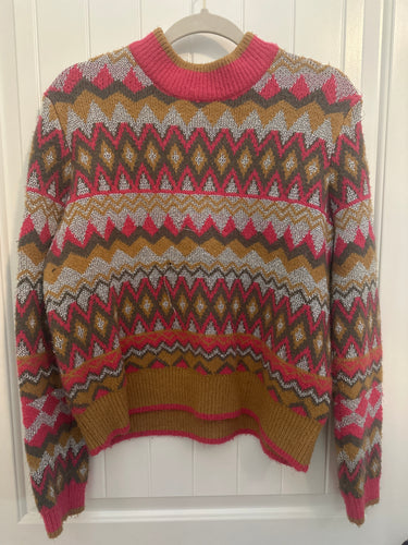 63. Pink Aztec Sweater Size M (FUC)