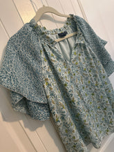 Load image into Gallery viewer, 155. Floral Flutter Sleeve Blouse Size M (VGUC)