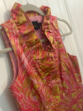Load image into Gallery viewer, 53. Just Taylor Abstract Ruffle Neck Dress Size 4 (VGUC)