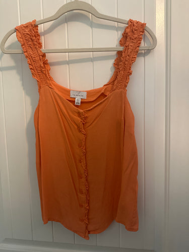14. Coral Ruffle Tank Size 10 (GUC)