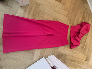 105. Pink Pants and Ruffle Top Size M (VGUC)
