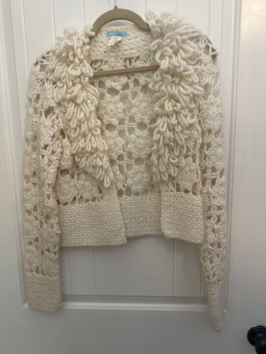 117. Cream Crochet Cardigan Size S (VGUC)