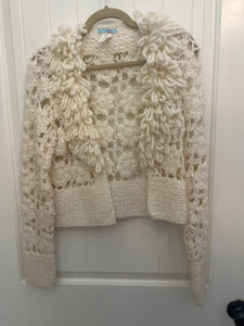 117. Cream Crochet Cardigan Size S (VGUC)