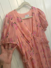 Load image into Gallery viewer, 137. Love Shack Fancy Coral Pink Floral Dress (VGUC)