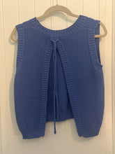 Load image into Gallery viewer, 36. Open Back Blue Sweater Tank (GUC)