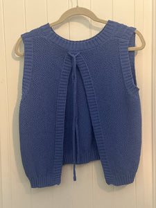 36. Open Back Blue Sweater Tank (GUC)