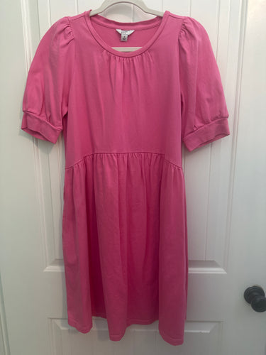 135. Pink Knit Puff Sleeve Dress Size S (GUC)