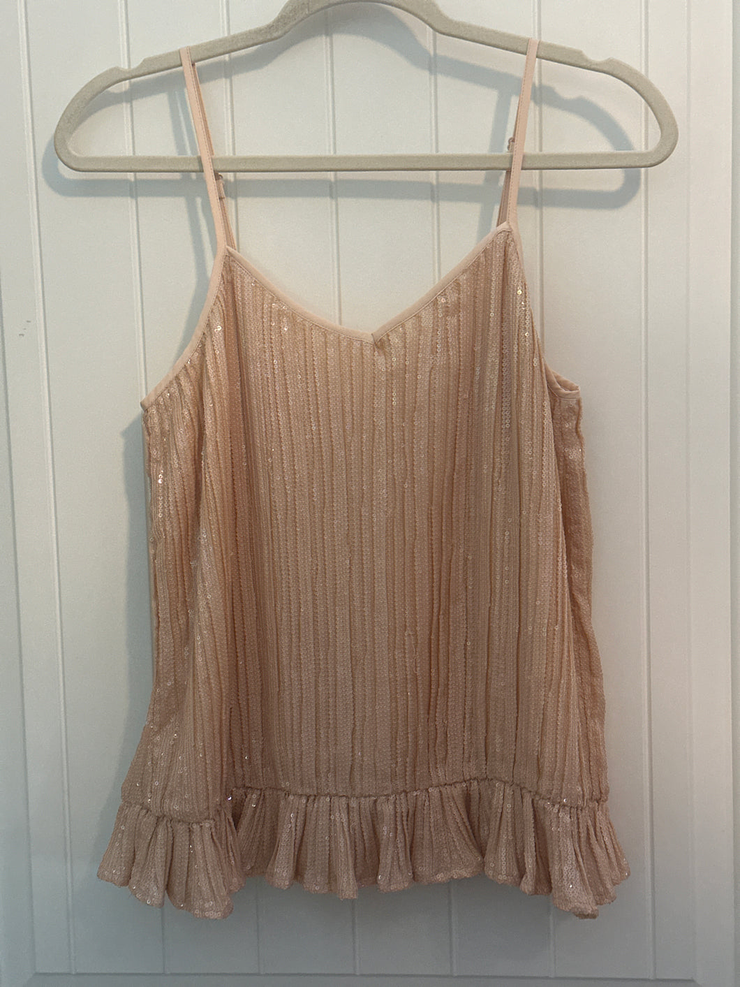 34. RADNIK Peach Sequin Tank Size M (VGUC)