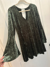 Load image into Gallery viewer, 99. Olive Bell Sleeve Dress Size M (VGUC)