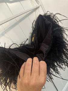 12. Nova Black Feather Tube Top Size L (VGUC)