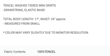 Load image into Gallery viewer, Tencel Washed Tiered Mini Skirt