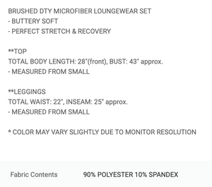 Black Microfiber Loungewear Set